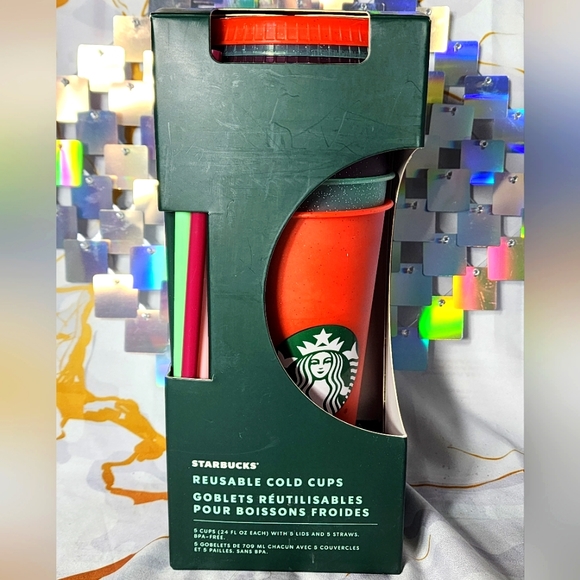 Starbucks Christmas 2020 Holiday Glitter Cold Cups New - Picture 3 of 5